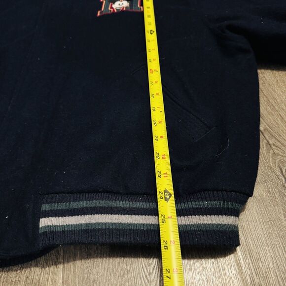 Vintage Disney Store Mickey Mouse Varsity Jacket Coat XL Navy Wool Embroidered - Picture 10 of 11